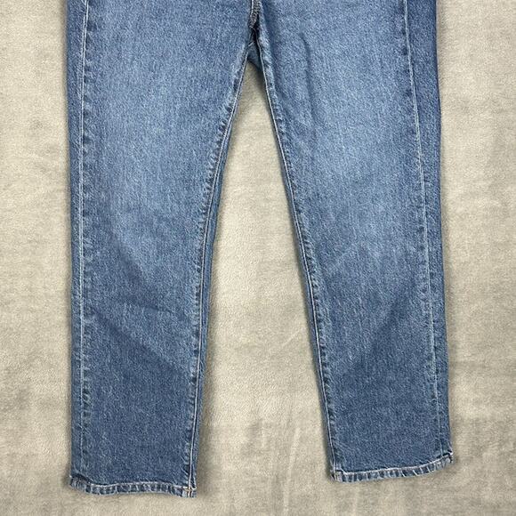 AYR Jeans Womens 28S Blue The Lala Straight Stretch Denim Medium Wash Mid Rise - Picture 3 of 13